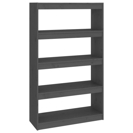 vidaXL Bücherregal Raumteiler Grau 80x30x135,5 cm Massivholz Kiefer