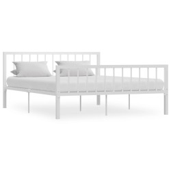 vidaXL Bettgestell Weiß Metall 160×200 cm