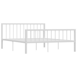 vidaXL Bettgestell Weiß Metall 160×200 cm