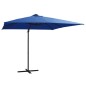 vidaXL Ampelschirm mit LED-Leuchten und Stahlmast 250x250cm Azurblau vidaXL Ampelschirm mit LED-Leuchten und Stahlmast 250x250cm Azurblau