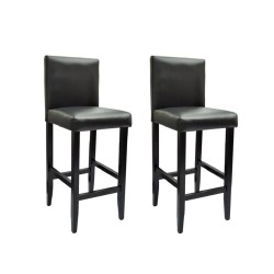 vidaXL Barhocker 2 Stk. Schwarz Kunstleder 