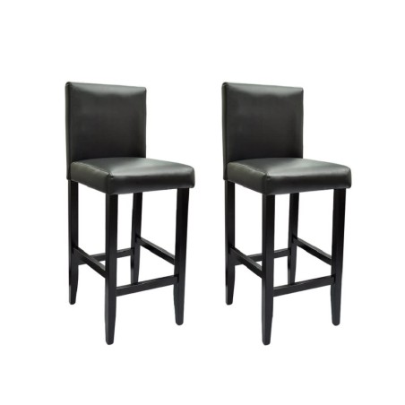 vidaXL Barhocker 2 Stk. Schwarz Kunstleder 