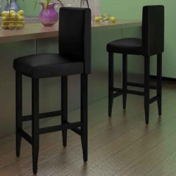 vidaXL Barhocker 2 Stk. Schwarz Kunstleder 