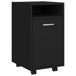 vidaXL Beistellschrank mit Rollen Schwarz 33x38x60 cm Holzwerkstoff