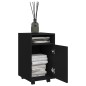 vidaXL Beistellschrank mit Rollen Schwarz 33x38x60 cm Holzwerkstoff vidaXL Beistellschrank mit Rollen Schwarz 33x38x60 cm Holzwerkstoff