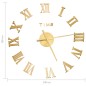 vidaXL 3D-Wanduhr Modernes Design Golden 100 cm XXL vidaXL 3D-Wanduhr Modernes Design Golden 100 cm XXL