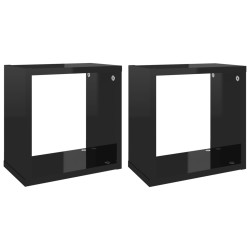 vidaXL Würfelregale 2 Stk. Hochglanz-Schwarz 26x15x26 cm