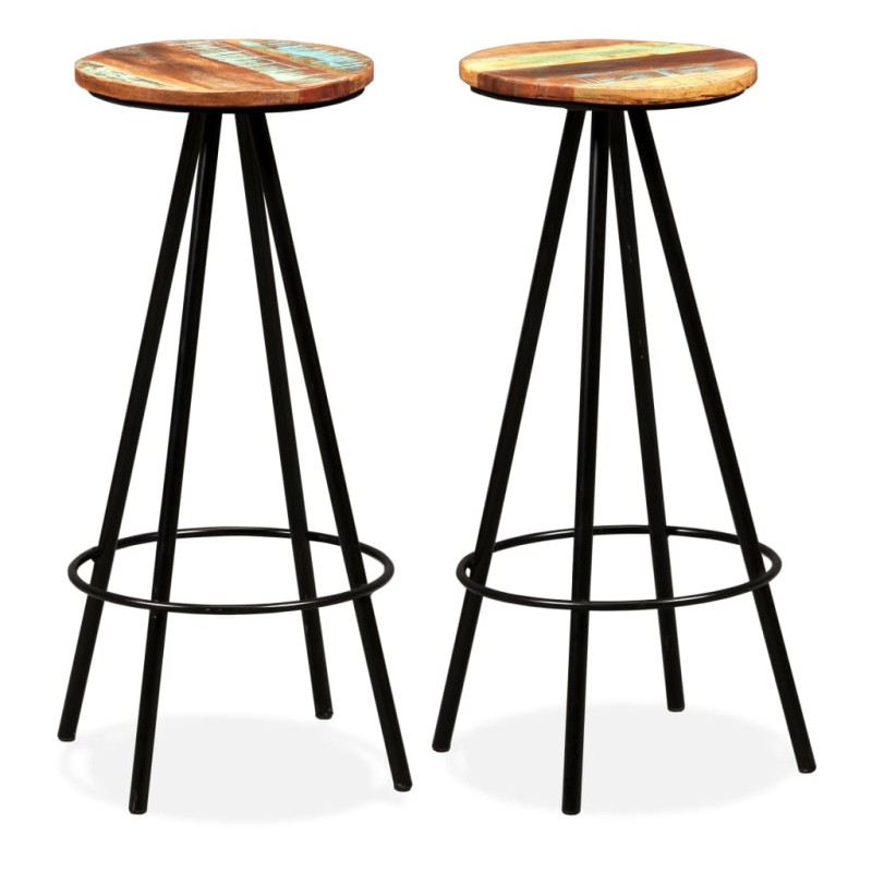 vidaXL Barhocker 2 Stk. Massives Altholz vidaXL Barhocker 2 Stk. Massives Altholz