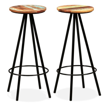 vidaXL Barhocker 2 Stk. Massives Altholz 