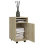 vidaXL Beistellschrank mit Rollen Sonoma-Eiche 33x38x60 cm vidaXL Beistellschrank mit Rollen Sonoma-Eiche 33x38x60 cm
