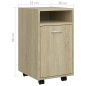 vidaXL Beistellschrank mit Rollen Sonoma-Eiche 33x38x60 cm vidaXL Beistellschrank mit Rollen Sonoma-Eiche 33x38x60 cm
