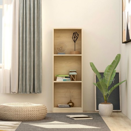 vidaXL Bücherregal 3 Fächer Sonoma-Eiche 40x24x108 cm Holzwerkstoff
