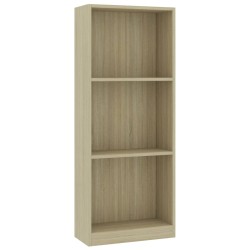 vidaXL Bücherregal 3 Fächer Sonoma-Eiche 40x24x108 cm Holzwerkstoff