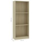 vidaXL Bücherregal 3 Fächer Sonoma-Eiche 40x24x108 cm Holzwerkstoff vidaXL Bücherregal 3 Fächer Sonoma-Eiche 40x24x108 cm Holzwerkstoff