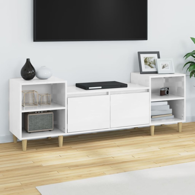 vidaXL TV-Schrank Hochglanz-Weiß 160x35x55 cm Holzwerkstoff vidaXL TV-Schrank Hochglanz-Weiß 160x35x55 cm Holzwerkstoff
