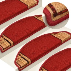 vidaXL Treppenmatten Selbstklebend 15 Stk. Rot 65x21x4 cm  