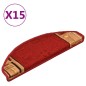 vidaXL Treppenmatten Selbstklebend 15 Stk. Rot 65x21x4 cm vidaXL Treppenmatten Selbstklebend 15 Stk. Rot 65x21x4 cm