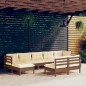 9-tlg. Garten-Lounge-Set mit Kissen Honigbraun Kiefernholz 9-tlg. Garten-Lounge-Set mit Kissen Honigbraun Kiefernholz