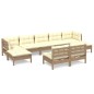 9-tlg. Garten-Lounge-Set mit Kissen Honigbraun Kiefernholz 9-tlg. Garten-Lounge-Set mit Kissen Honigbraun Kiefernholz