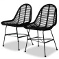vidaXL Esszimmerstühle 2 Stk. Natur Rattan Schwarz vidaXL Esszimmerstühle 2 Stk. Natur Rattan Schwarz