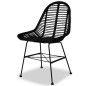 vidaXL Esszimmerstühle 2 Stk. Natur Rattan Schwarz vidaXL Esszimmerstühle 2 Stk. Natur Rattan Schwarz