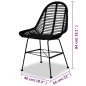 vidaXL Esszimmerstühle 2 Stk. Natur Rattan Schwarz vidaXL Esszimmerstühle 2 Stk. Natur Rattan Schwarz