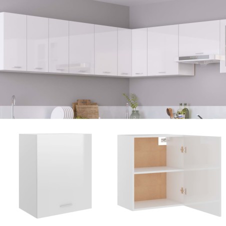 vidaXL Hängeschrank Hochglanz-Weiß 50x31x60 cm Holzwerkstoff