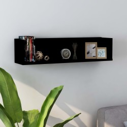 vidaXL CD-Wandregal Schwarz 75x18x18 cm Holzwerkstoff