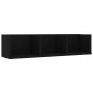 vidaXL CD-Wandregal Schwarz 75x18x18 cm Holzwerkstoff