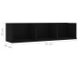 vidaXL CD-Wandregal Schwarz 75x18x18 cm Holzwerkstoff