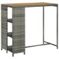 vidaXL Bartisch mit Regal Grau 120x60x110 cm Poly Rattan vidaXL Bartisch mit Regal Grau 120x60x110 cm Poly Rattan
