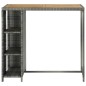 vidaXL Bartisch mit Regal Grau 120x60x110 cm Poly Rattan vidaXL Bartisch mit Regal Grau 120x60x110 cm Poly Rattan