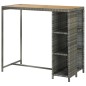 vidaXL Bartisch mit Regal Grau 120x60x110 cm Poly Rattan vidaXL Bartisch mit Regal Grau 120x60x110 cm Poly Rattan