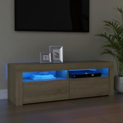 vidaXL TV-Schrank mit LED-Leuchten Sonoma-Eiche 120x35x40 cm