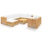 10-tlg. Garten-Lounge-Set mit Kissen Massivholz Teak 10-tlg. Garten-Lounge-Set mit Kissen Massivholz Teak
