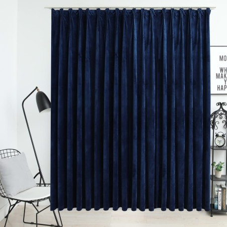 vidaXL Verdunkelungsvorhang mit Haken Samt Dunkelblau 290 x 245 cm