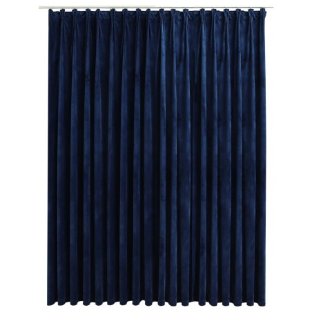 vidaXL Verdunkelungsvorhang mit Haken Samt Dunkelblau 290 x 245 cm