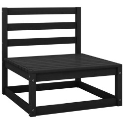 vidaXL Garten-Mittelsofas 2 Stk. Schwarz Kiefer Massivholz 
