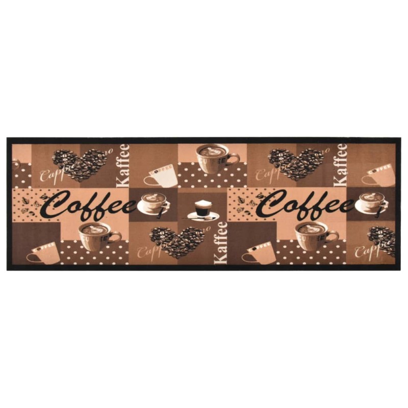 vidaXL Küchenteppich Waschbar Kaffee Braun 60x180 cm vidaXL Küchenteppich Waschbar Kaffee Braun 60x180 cm