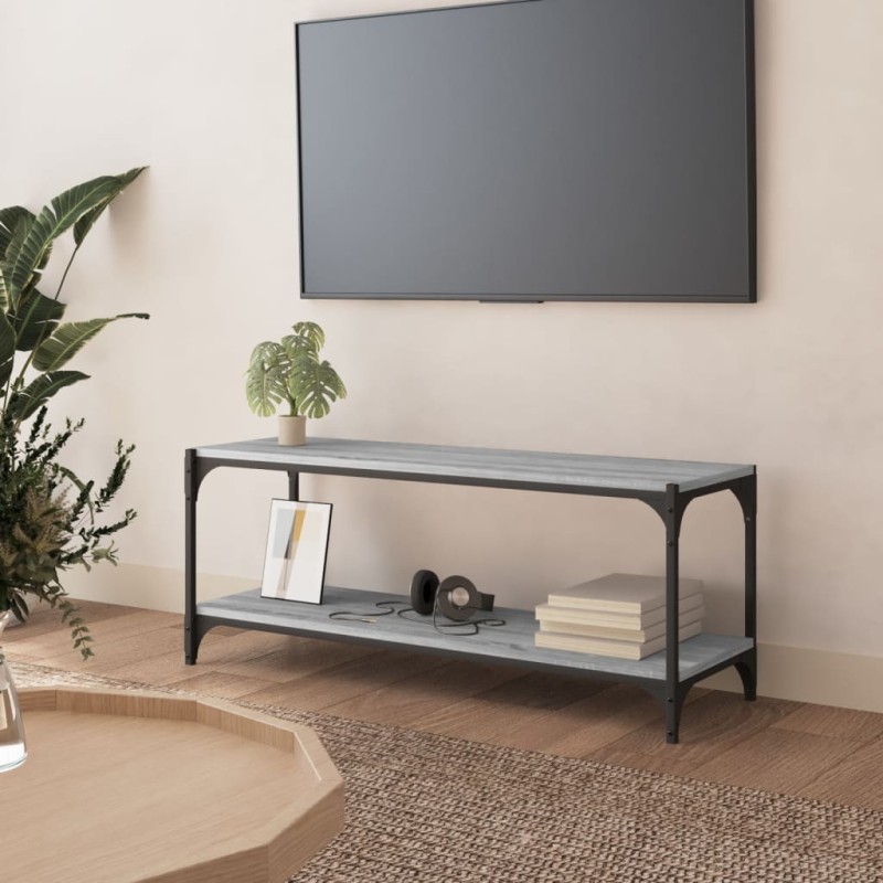 vidaXL TV-Schrank Grau Sonoma 100x33x41 cm Holzwerkstoff und Stahl vidaXL TV-Schrank Grau Sonoma 100x33x41 cm Holzwerkstoff und Stahl