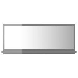 vidaXL Badspiegel Hochglanz-Grau 90x10,5x37 cm Holzwerkstoff