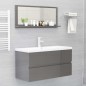 vidaXL Badspiegel Hochglanz-Grau 90x10,5x37 cm Holzwerkstoff vidaXL Badspiegel Hochglanz-Grau 90x10,5x37 cm Holzwerkstoff