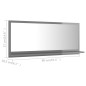 vidaXL Badspiegel Hochglanz-Grau 90x10,5x37 cm Holzwerkstoff vidaXL Badspiegel Hochglanz-Grau 90x10,5x37 cm Holzwerkstoff