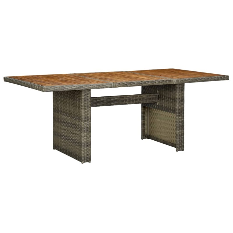 vidaXL Gartentisch Braun Poly Rattan und Akazie Massivholz vidaXL Gartentisch Braun Poly Rattan und Akazie Massivholz