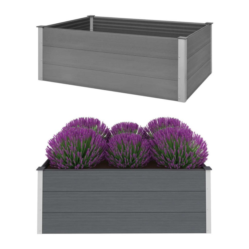 vidaXL Garten-Hochbeet WPC 150 x 100 x 54 cm Grau vidaXL Garten-Hochbeet WPC 150 x 100 x 54 cm Grau