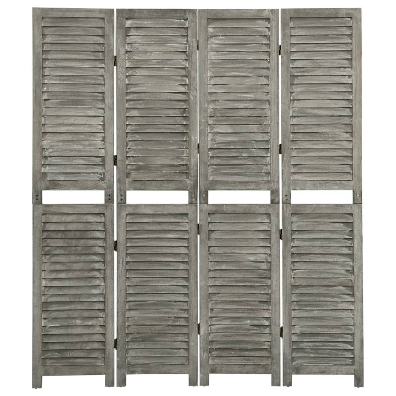 vidaXL 4-tlg. Raumteiler Grau 143x166 cm Massivholz vidaXL 4-tlg. Raumteiler Grau 143x166 cm Massivholz
