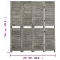 vidaXL 4-tlg. Raumteiler Grau 143x166 cm Massivholz vidaXL 4-tlg. Raumteiler Grau 143x166 cm Massivholz
