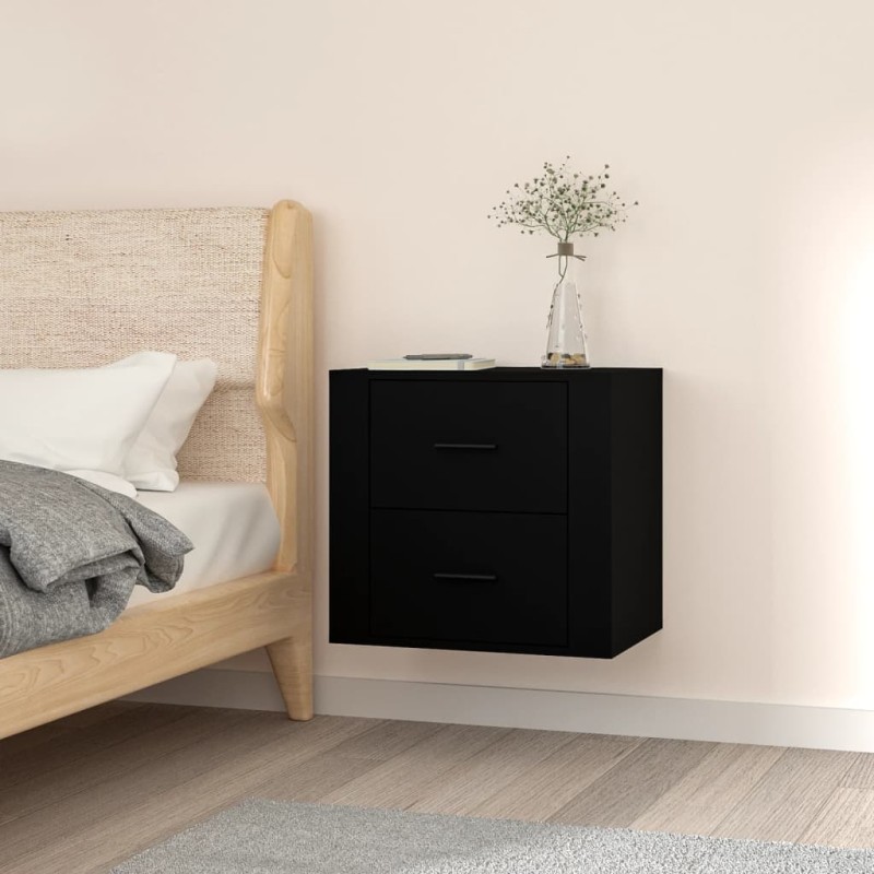 vidaXL Wand-Nachttisch Schwarz 50x36x47 cm vidaXL Wand-Nachttisch Schwarz 50x36x47 cm