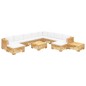 12-tlg. Garten-Lounge-Set mit Kissen Massivholz Teak 12-tlg. Garten-Lounge-Set mit Kissen Massivholz Teak