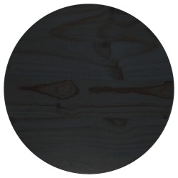 vidaXL Tischplatte Schwarz Ø30x2,5 cm Massivholz Kiefer